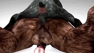 Minotaur fucks mime increased by cums upon his throat - wildlife