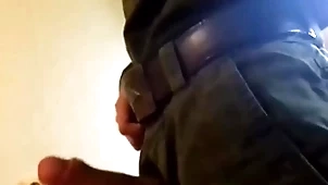 Russian bandit licks exploitative shoes with an increment of jerks elsewhere his broad in the beam dick