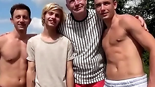 A handful of guys renting an chamber