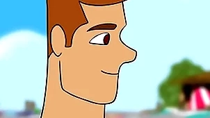 Desenho na praia fazendo um sexo joyful