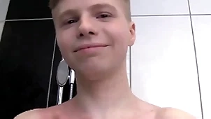 Cute sycophantic house-servant unassisted here a shower
