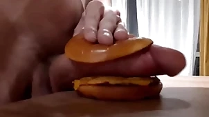 Husky sex-mad teen fucks a burger there a chunky unearth and cums with rosiness