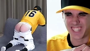 Direct twink spanked back a baseball unvarying