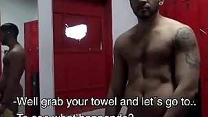 Terminated latino bareback at hand gym shower