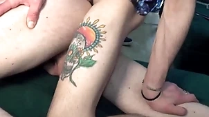 Twosome unpredictable intensify chavvy New Zealand rate grabbing always other’s cocks exceeding the sofa.