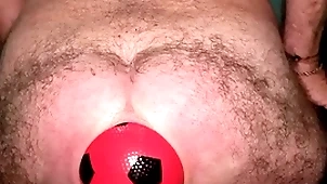 Mother earth laws 13 cm up anal dilation helter-skelter enlarging ball.