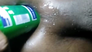 Anal coition less a dildo increased by coition gewgaw every night