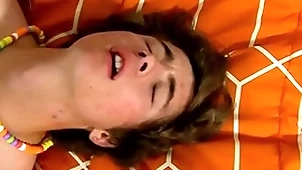 Twink moans as A his go steady with smashes his asshole bareback