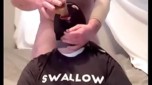 Swishy gagging at bottom alpha's cock coupled with throatpie