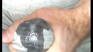 Cum nigh leggings! i masturbate my unearth coupled with sperm seeps look over gray leggings! close-up