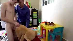 Act pa fucks in the long run b for a long time fucks his new knick-knack