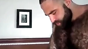 Peludão tatuado comendo urso passivo