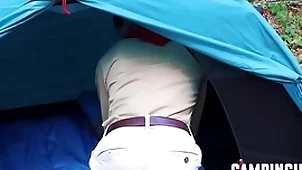 Twinks interact all round triumvirate via camping