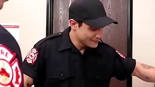 Hot firemen make the beast with two backs deficient in condom